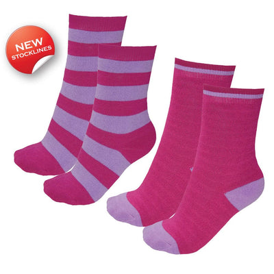 THOMAS COOK BOOTS AND CLOTHING SOCKS 9-3 / BRIGHT PINK/LILAC TCP7106SOC Kids Thermal Socks 2-Pack | Multiple Colours