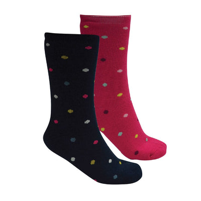 THOMAS COOK BOOTS AND CLOTHING SOCKS 9-3 / NAVY/PINK TCP7106SOC Kids Thermal Socks 2-Pack | Multiple Colours