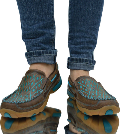 TWISTED X MOCS TCWDMS005 Women’s Casual Driving Mocs Slip On | Turquoise