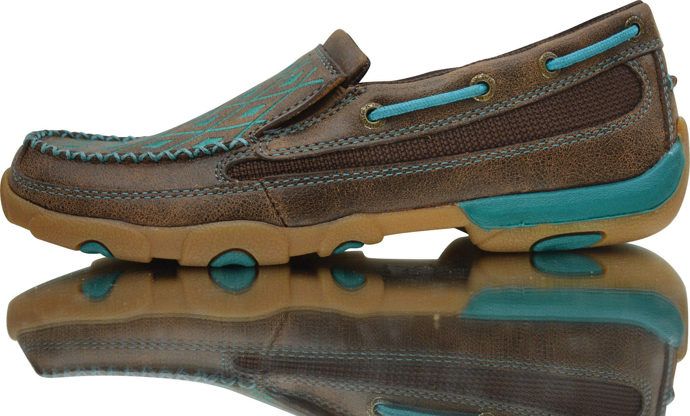 TWISTED X MOCS TCWDMS005 Women’s Casual Driving Mocs Slip On | Turquoise
