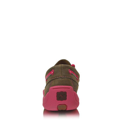 TWISTED X SHOES Cowkids Lace-up Mocs | Bomber/Pink