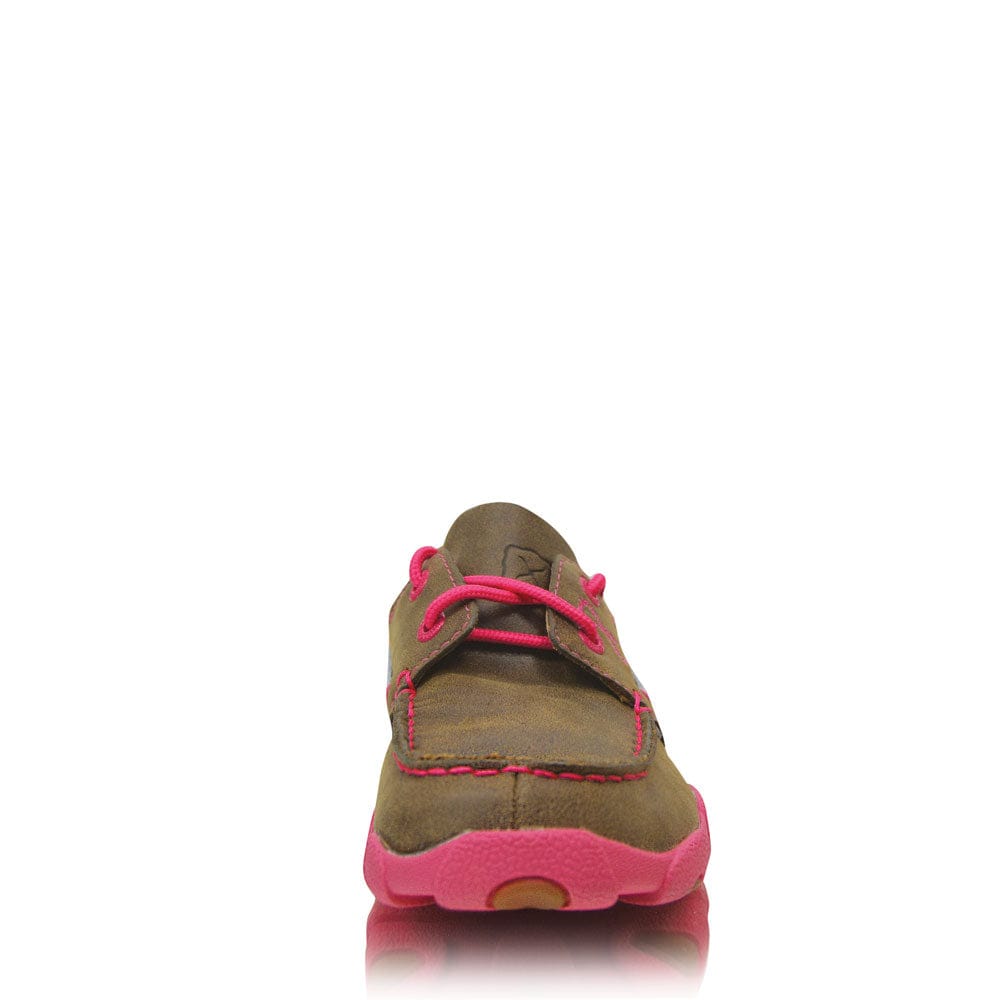 TWISTED X SHOES Cowkids Lace-up Mocs | Bomber/Pink
