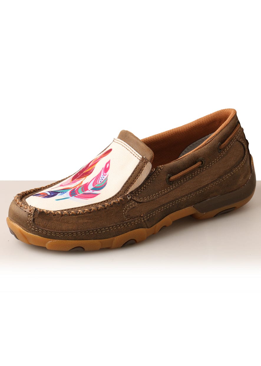 TWISTED X SHOES TCWDMS019 Womens Feather Mocs Slip On | Bomber/Bone