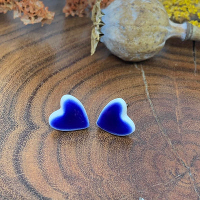 WOLF & CLAY Earrings Blue Aurelie Porcelain Stud Earrings