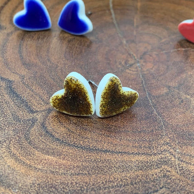 WOLF & CLAY Earrings Gold Sparkle Aurelie Porcelain Stud Earrings