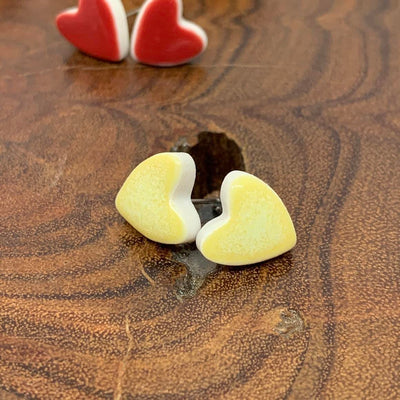 WOLF & CLAY Earrings Yellow Aurelie Porcelain Stud Earrings