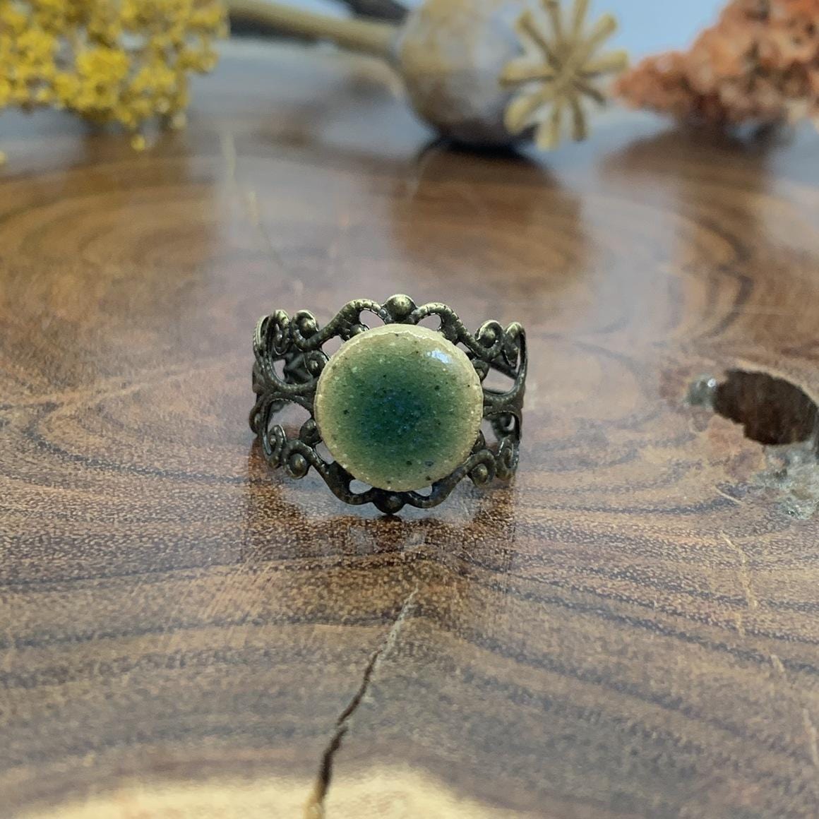 WOLF & CLAY Rings Green Mina Ceramic Ring