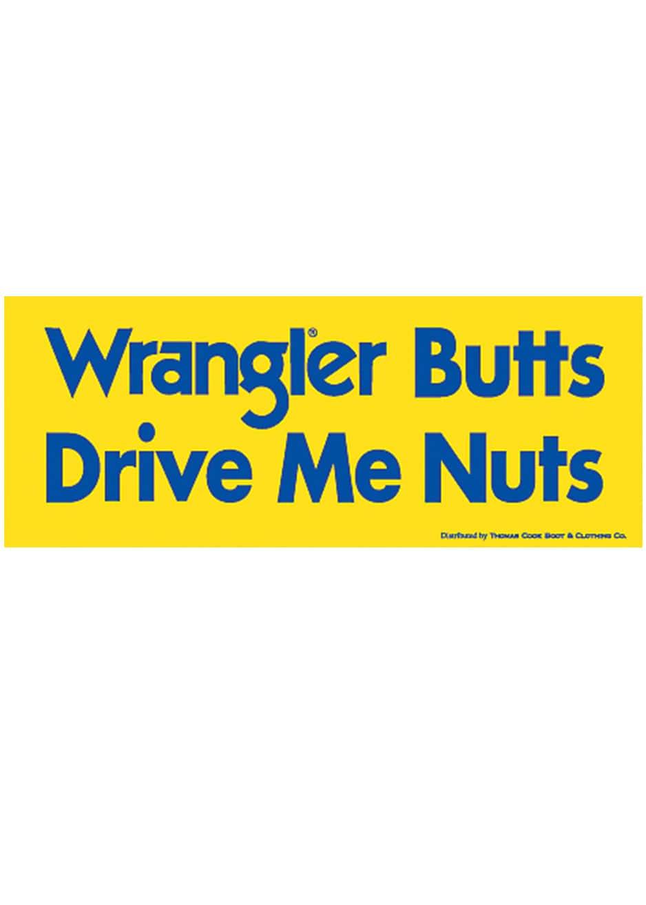 WRANGLER STICKERS STICKERS Wrangler butts drive me nuts | Yellow